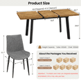 thumbnail image 6 of 47.4"-63.2" Extendable Dining Table Set for 4-8 People,7 Piece Large Kitchen Table Set with 6 Chairs for Farmhouse, Dining Room,Living Room, 6 of 9