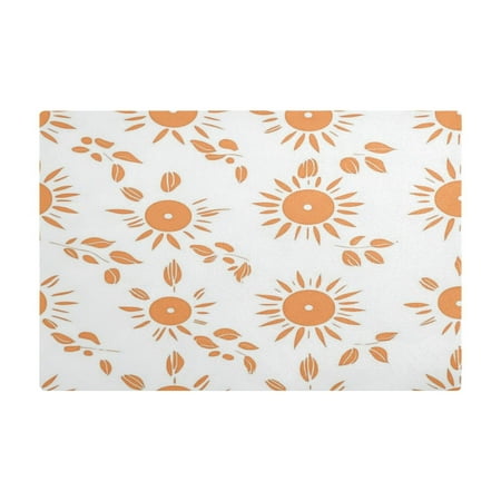 

PU Leather Kitchen Drying Mat with Silica Gel Core Coffee Bar Pad Dual-Sided Absorbent Non-Slip for Kitchen Counter Orange Suns
