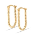 thumbnail image 3 of Charmsy Gold Plated Textured Click Top U Hoop Earrings for Women 23MM, 3 of 5