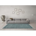 thumbnail image 3 of Ahgly Company Indoor Round Southwestern Light Blue Country Area Rugs, 3' Round, 3 of 4
