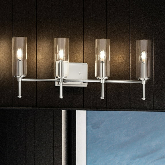 Luxury Contemporary Bath Light, 11.5H x 31.625W, with Luxe Industrial Style, Brushed Nickel, UHP4223 by Urban Ambiance