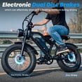 thumbnail image 3 of 1000W Adult Electric Bike,Top Speed 20mph,Range 65 Miles,20*4.0" Fat Tire E-Bike with Intelligent Display,Front and Rear Suspension, 3 of 7