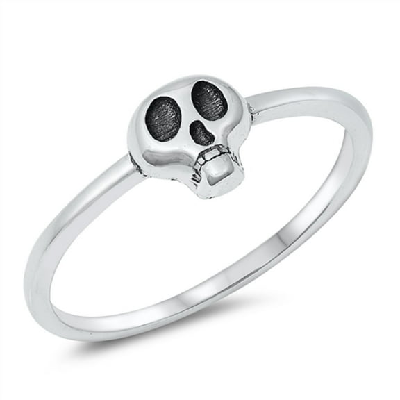 Sterling Silver Mini Skull Ring Size 4