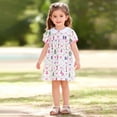 thumbnail image 2 of xfsWaSs Toddler Summer Dress Girls Dresses Fashionable Floral Print Casual Party Wear Kids Dress With Ruffle Sleeves Sundress 7-8 Years, 2 of 6