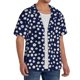 thumbnail image 2 of Balery Daisies Flowers Camisa Casual de Manga Corta con Botones para Hombre, Texturizada, Estilo Cubano, para Playa, Verano-Large, 2 of 5