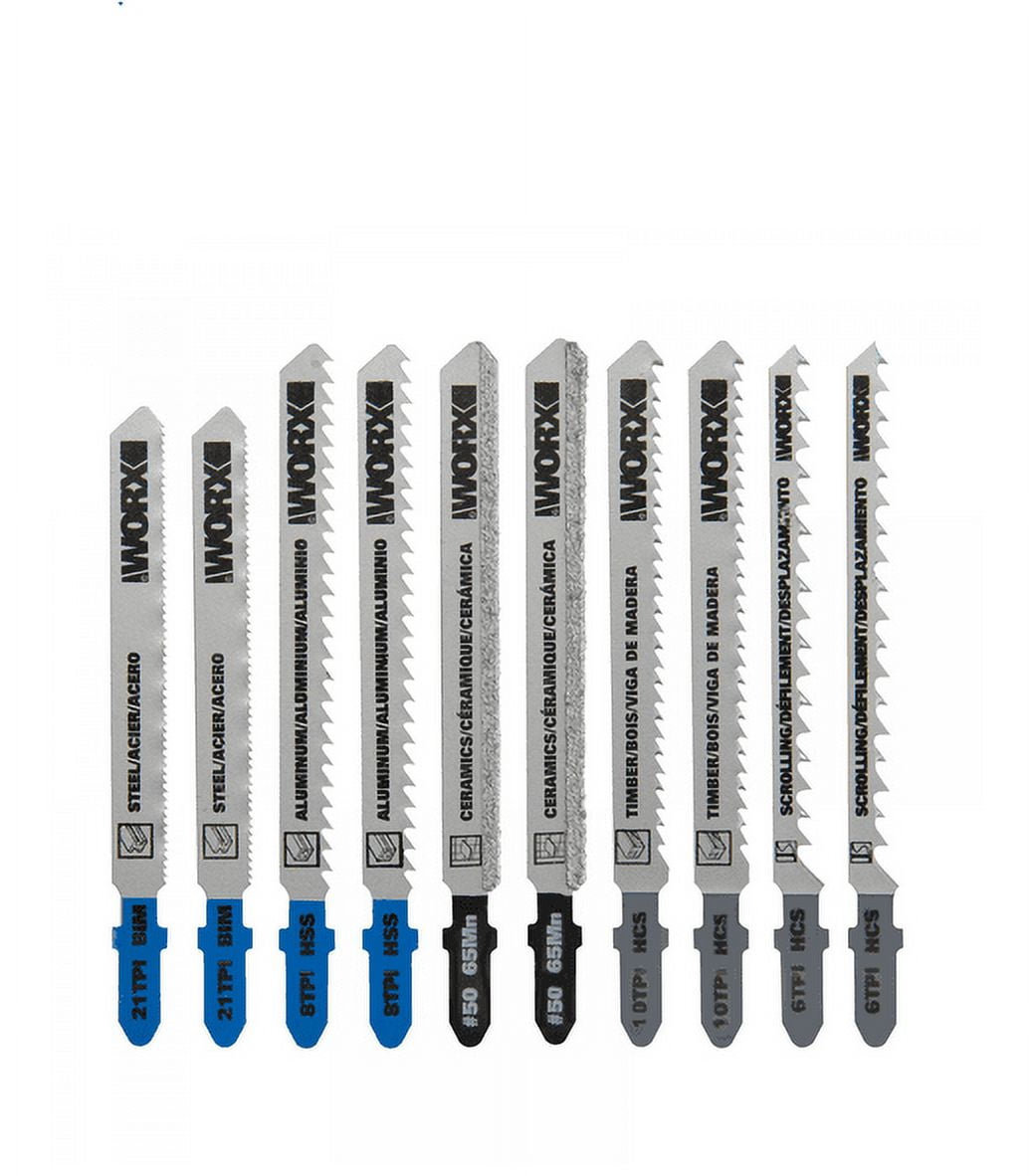 Worx WA8006 BladeRunner 10 Pc T-Shank Blade Assortment