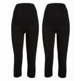 thumbnail image 2 of Times Two Maternity Overbelly Capri Leggings - 2 Pack, 2 of 5