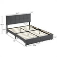 thumbnail image 7 of Zimtown Full Size Platform Bed Frame with 2 Drawers, Fabric Upholstered Headboard, No Box Spring Needed, Gray, 7 of 7