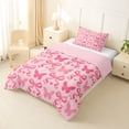 thumbnail image 2 of Erosebridal Cute Pink Twin Comforter Sets for Girls, Butterfly Bow-Tie Bedding Set, Pink Reversible, 1 Comforter and 1 Pillowcase, 2 of 6