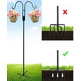 thumbnail image 4 of 92 Inch Double Shepherds Hooks for Outdoor, Heavy Duty Bird Feeder Pole with 5 Base Prongs, Adjustable Garden Hanging Holder for Bird Feeders, Lanterns, Plant Hanger Stands, Weddings Decor, 4 of 6