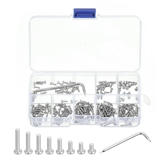Uxcell M2 Torx Security Screws Kit, (M2x4/5/6/8/10/12/14/16mm)160pcs Pan Head, W T6 Wrench Bolts