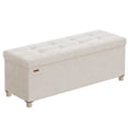 thumbnail image 1 of Banco otomano de almacenamiento SONGMICS, plegable, 30 L, color capuchino, color beige, 1 of 6