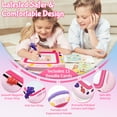 thumbnail image 6 of Magnetic Drawing Board for Toddlers 1-3 Doodle Board for Kids 3 in 1 Light up Musical Educational Learning Alphabet Sounds Toys with 12 Drawing Cards for Girl Boys Birthday Gifts Pink, 6 of 7