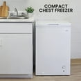 thumbnail image 2 of Koolatron 3.5 cu ft Compact Chest Freezer 99L White Manual Defrost Deep Freeze Storage Basket Space-Saving Flat Back, 2 of 6