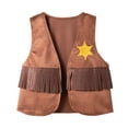 thumbnail image 3 of LYHaoo Kids Boys Western Cowboy Fringe Vest, Open Front Sleeveless Tassel Vest Festival Party Dress Up Waistcoat,7-8 Years, 3 of 4
