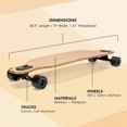thumbnail image 2 of Magneto Bamboo Carving Longboard Skateboard Wood Deck - Drop-Through Deck for Stable Cruising - Longboard with Gold Bearings & Aluminum Trucks - 250 lb Weight Capacity, 38.5in x 9in, 2 of 7