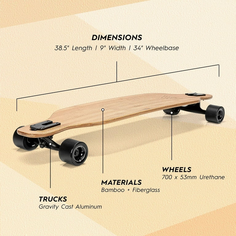Magneto Bamboo Carving Longboard Skateboard Wood Deck - Drop