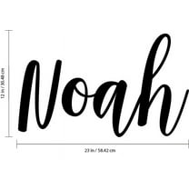 Vinyl Wall Art Decal Boys Custom Name - ’NOAH’ Custom Text Name - 12" x 23" - Little Boys Bedroom Vinyl Wall Decals - Cute Wall Art Decals for Baby Boy Nursery Room Decor (12" x 23"; Black Cursive)