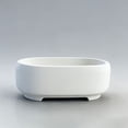 thumbnail image 2 of Small Planter Pot, Shallow Plant Pot, Succulent Planter, Small Plant Pot, 6 Inch 6X3.5X2 Inch Oval Smooth White Freestanding Design for Tabletop Desktop Plant Display, 2 of 7