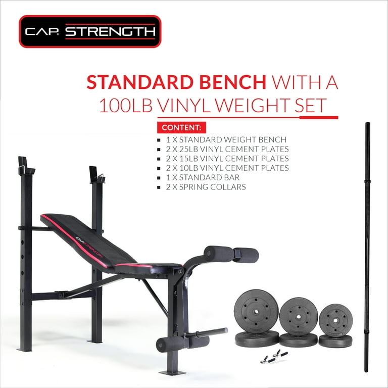 CAP Strength Adjustable Standard Combo Weight Bench with Rack and