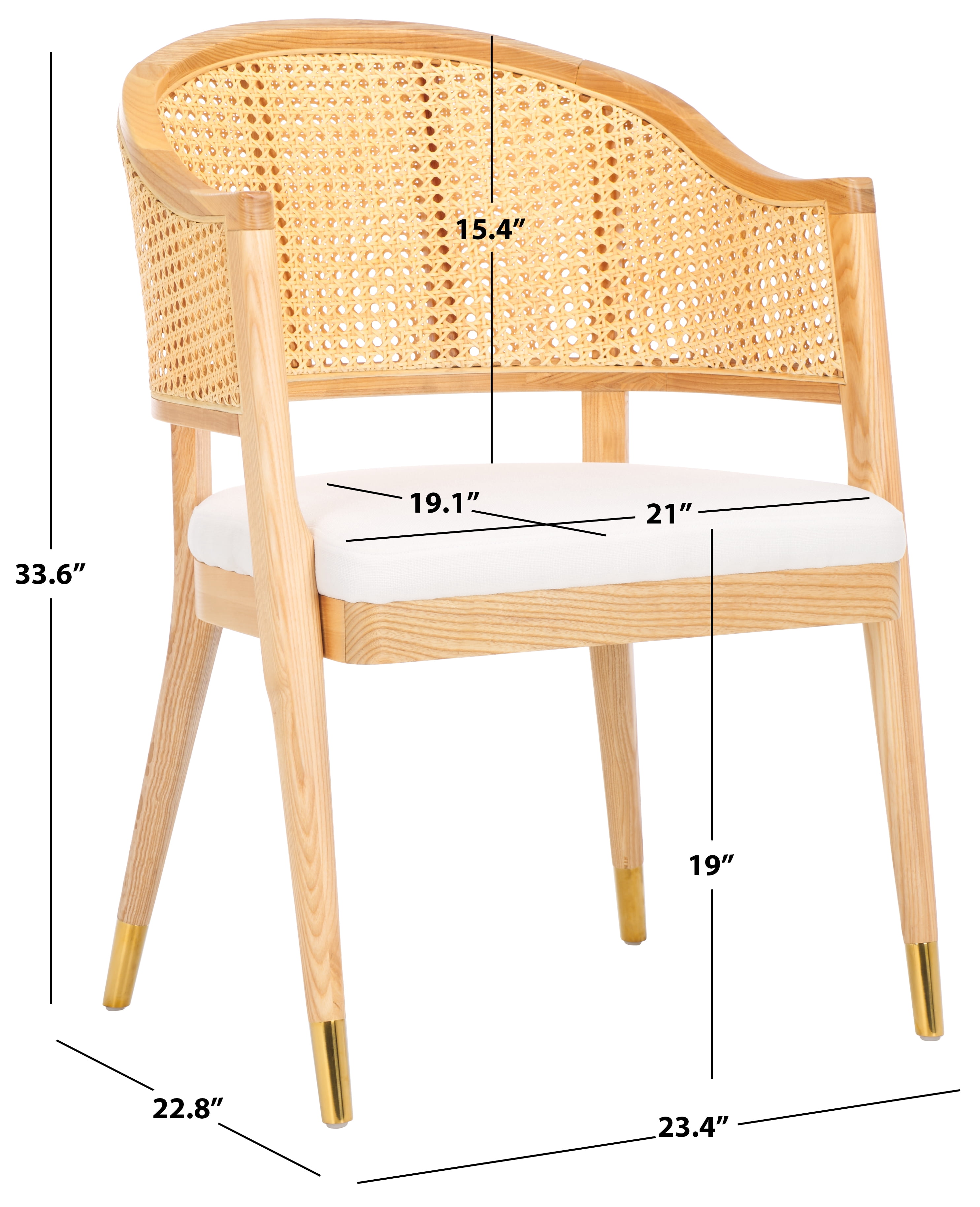 SAFAVIEH Couture Rogue Mid-Century Linen Solid Dining Chair, Natural
