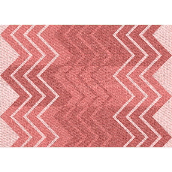 Ahgly Company Machine Washable Indoor Rectangle Transitional Light Salmon Pink Area Rugs, 2' x 3'