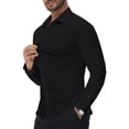 thumbnail image 2 of Camisa de vestir Alimens & Gentle, elástica en 16 direcciones, ajustada, para hombre, negra, 2 of 6