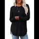 thumbnail image 3 of Camisas de Larga para Mujer, Blusas Tipo Túnica para Mujer, Suéteres Básicos Holgados y Elegantes con Cuello Redondo para Mujer. Negro M, 3 of 7