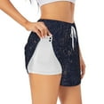 thumbnail image 1 of Balery Navy Dark Blue Pantalones cortos deportivos para mujer con forro y dos bolsillos, elásticos, para entrenamiento, gimnasio, yoga-Large, 1 of 7