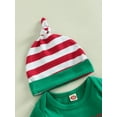 thumbnail image 6 of Christmas Baby Outfits Letter Print Long Sleeve Jumpsuit 3M 6M 9M 12M Casual Striped Pants Hat Set Infant Boy Girl, 6 of 10