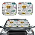 thumbnail image 2 of Disketp 2 Piece Hello Pattern Windshield Sunshades,Folding Windshield Sun Shade For Car Suv Trucks Sedan,Blocks Uv Rays Sun Visor Protector-Small, 2 of 7