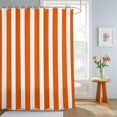 thumbnail image 4 of Shower Curtains for Bathroom, Burnt Orange Striped Waterproof Fabric Shower Curtain, Thanksgiving Orange White Stripes Decorative Bathroom Curtain for Bathtub, 66"x72", No Hooks Included, 4 of 9