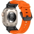 thumbnail image 3 of VeveXiao for Apple Watch Band for Apple Watch Ultra Band Apple Watch Ultra 2 49mm for Men, Silicone Rubber Bands for Series 9/8/SE2/7/6/SE/5/4/3/2/1 45mm 44mm 42mm Stainless Steel Metal Connector Band, 3 of 9
