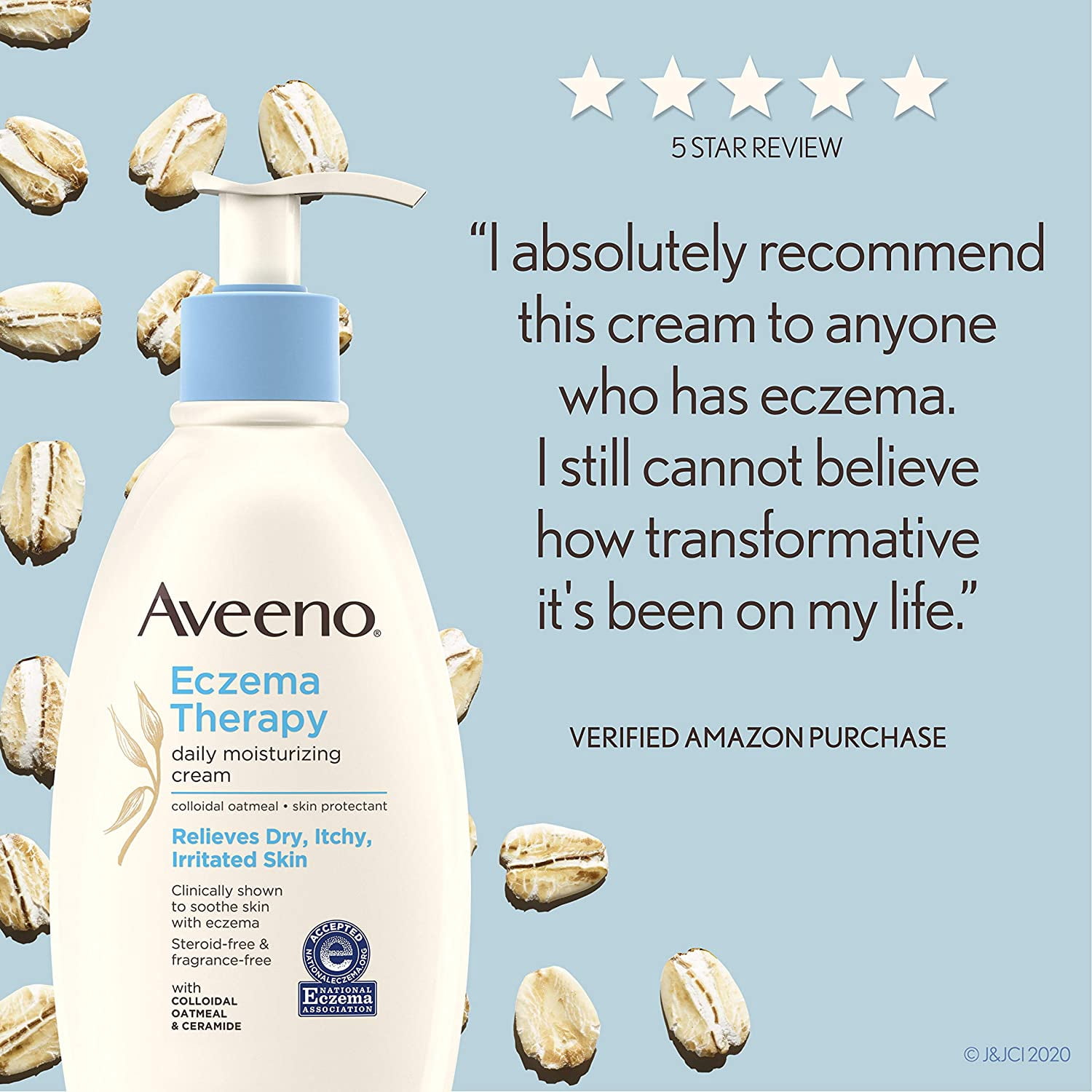 Aveeno Active Naturals Eczema Therapy Moisturizing Cream, 12 oz (Pack of 6)