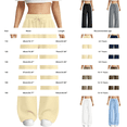 thumbnail image 5 of Girls Wide Leg Sweatpants Textured Cotton Joggers High Waist Loose Pockets Soft Casual Sport Pants Baggy Causal Open Bottom, 5 of 9