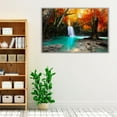 thumbnail image 3 of Deep Forest Waterfall During Autumn - Wrapped Canvas Print Wall Art | 18" W x 12" H, 3 of 4
