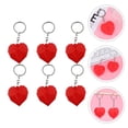 thumbnail image 2 of 6pcs Día de San Valentín Forma de corazón Llavero Colgantes PVC Llavero Bolsa Colgantes Red, 2 of 6