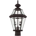 thumbnail image 6 of 2 Light Bronze Outdoor Post Lantern Pendant Lighting Fixture with Clear Beveled Glass Shade backed with Hand Crafted Solid Brass material for patio, front porch, entryway and more, 6 of 6