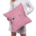 thumbnail image 6 of Bingfone Glitter Pink Linen Throw Pillow Covers Cushion Case Pocket Button Vintage Farmhouse Pillowcase for Sofa Couch Bed 16"x16", 6 of 9