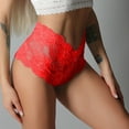 thumbnail image 2 of YDFCWXW Lace Panties for Women, High Waisted Sexy Underwear Plus Size Soft Stretch Full Coverage Panties Red, M, 2 of 5