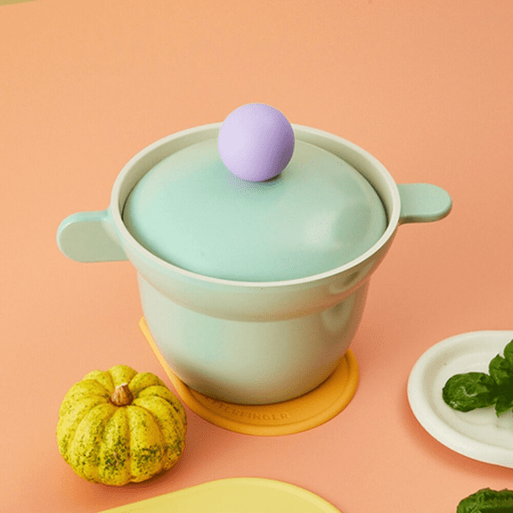 Better Finger Kitchen Essential 6 Inch Rice Pot with 2 Lids, Healthy Nonstick Ceramic Coating Cooking 1.6QT Stockpot, Soup Pot, Induction Compatible Cookware, Made in Korea (Mint)