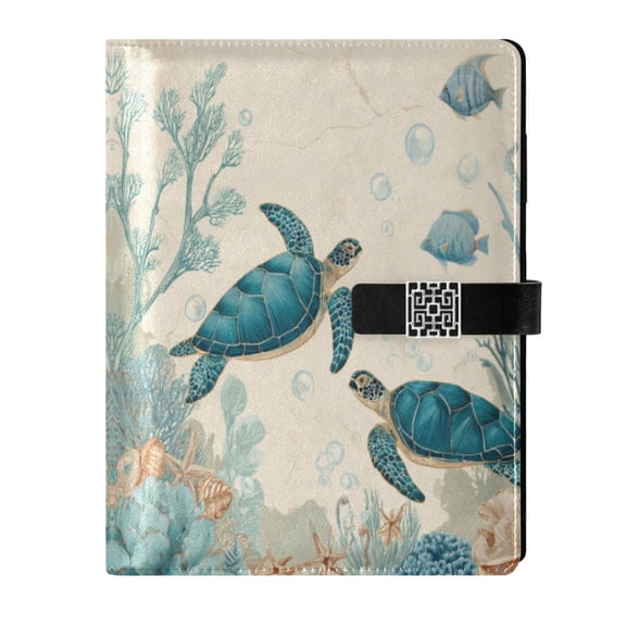 Leather Notebook with Pen Holder Writing Notepad Includes 100 Pages Lined Journal Underwater Scene Featuring