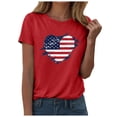 thumbnail image 2 of Mnuaqn American Flag Heart Shirts for Women 4th of July T-Shirt Graphic Patriot Tee USA Flag Shirt Tops (Red, S), 2 of 5