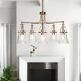 thumbnail image 4 of Auisre 5-Light Polished Gold Glam Led Chandelier, 4 of 17