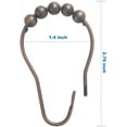 thumbnail image 2 of Shower Curtain Hooks Rings, Rust-Resistant Metal Shower Curtain Hooks Rings for Bathroom Shower Rods Curtains - Set of 12, Bronze, 2 of 6