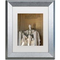 Trademark Fine Art "Lincoln Memorial 2" Canvas Art by CATeyes, White Matte, Silver Frame