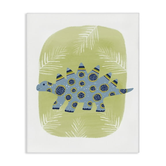 Stupell Industries Stegosaurus with Leaves Animals & Insects Painting Gallery Wrapped Canvas Art Print Wall Art, 16 x 20