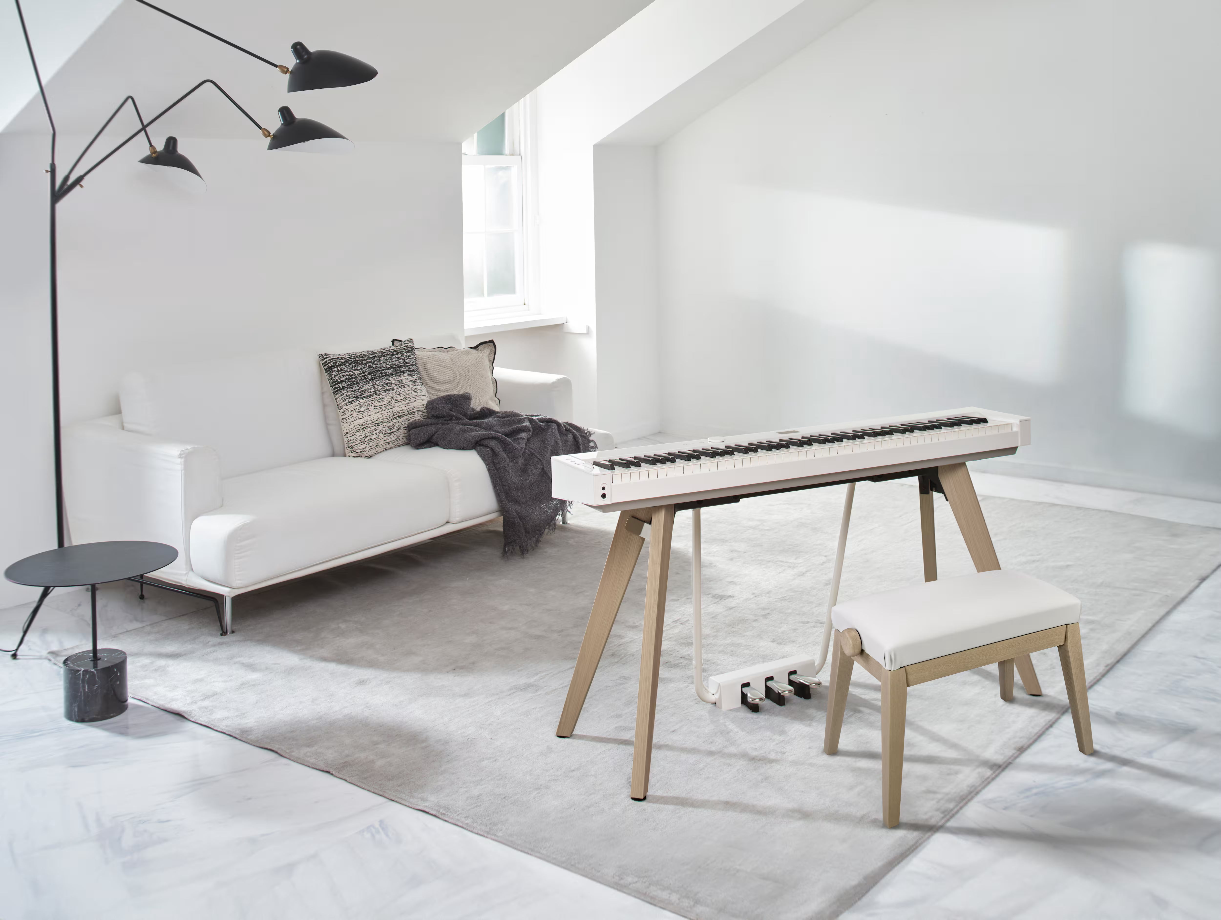 Casio BG50WE Premium Adjustable Piano Bench - White