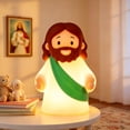 thumbnail image 1 of Luz nocturna mágica de Jesús de silicona, regulable y recargable, 1 of 7