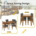thumbnail image 6 of UHOMEPRO 5 Piece Dining Table Set, Farmhouse Wood Dining Room Set for 4, Kitchen Table Set with 4 Upholstered Chairs, Curved Backrest Design, Dining Room Dinette Sets for Bar Dining Room, Brown+Gray, 6 of 11